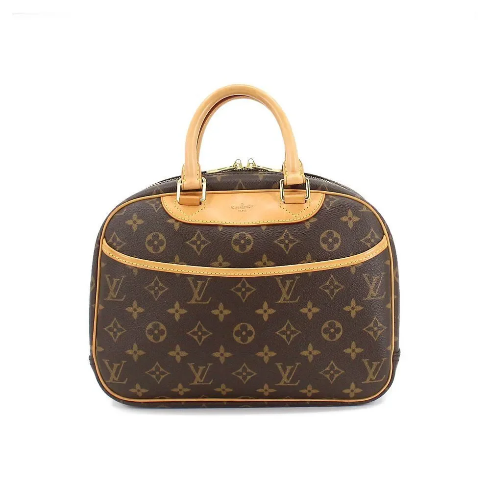 Louis Vuitton Monogram Trouville Shoulder Bag Brown Gold Hardware